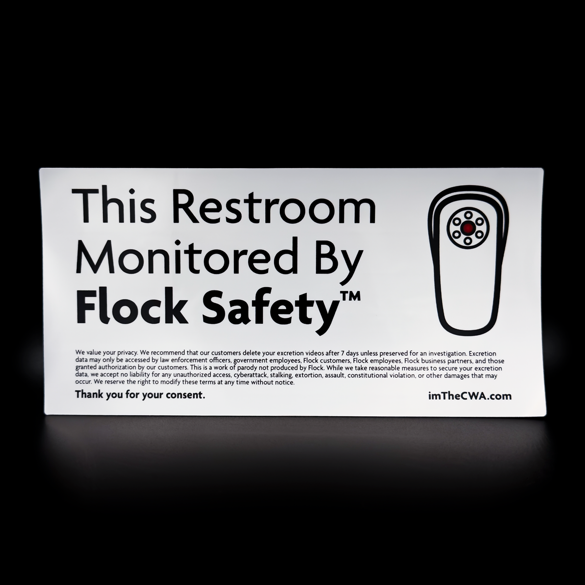 Restroom Monitored By Flock Sticker