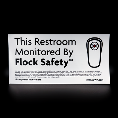 Restroom Monitored By Flock Sticker
